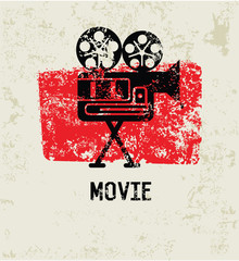 Movie grunge symbol,clean vector