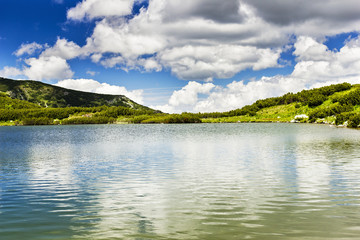 Beautiful summer landscape with Calcescu lake