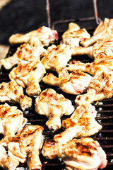Chicken meat on the grill