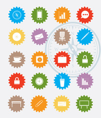 Office icon set,colour version,clean vector