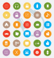 Office icon set,colour version,clean vector