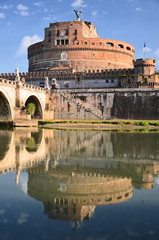 Majestatyczny zamek św. Anioła w Rzymie, Włochy  