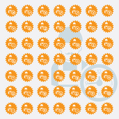 Engineering icon set,yellow version,clean vector