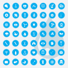 Medical and healthy icon set,blue version,clean vector