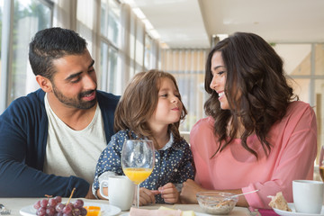 Family having breakfast