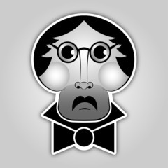 sticker - man with glasses, mustache and bow tie