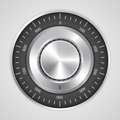 Vector 3d realistic combination safe lock.