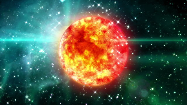 solar sun in the space night background