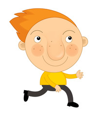 Cartoon happy and funny child - isolated - active and happy young boy - illustration for children