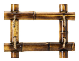 bamboo frame isolated on white background