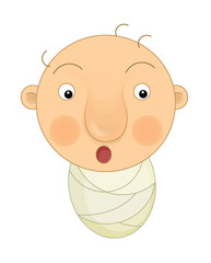 Cartoon little child - toddler - isolated - illustration for children