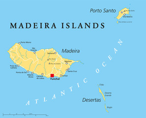 Madeira Islands Political Map