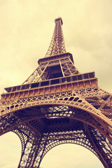 Eiffel Tower in Paris. Split color toning effect