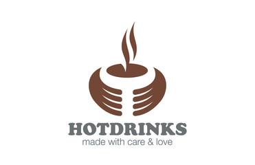 Cafe Coffee Tea Logo design vector. Hot Drinks Logotype