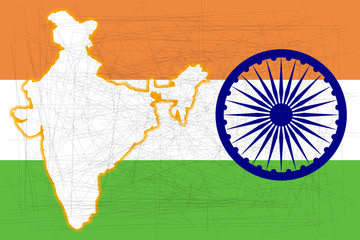 India Flag and MAp