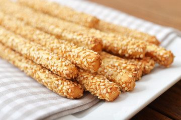 Bread sticks with sesame