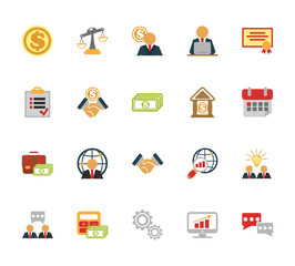 Vector business and finance management Icons set