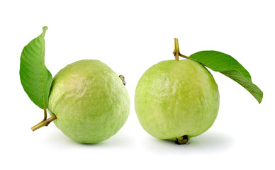 Guava (tropical fruit) on white background