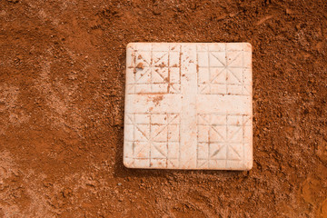 base in a baseball field close up © Freer