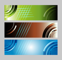 Vector set of three banners background