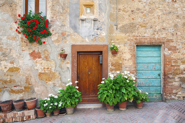 Fototapeta na wymiar Residential in Pienza, Tuscany, Italy