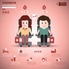 Couple blood donation infographics - 71462465