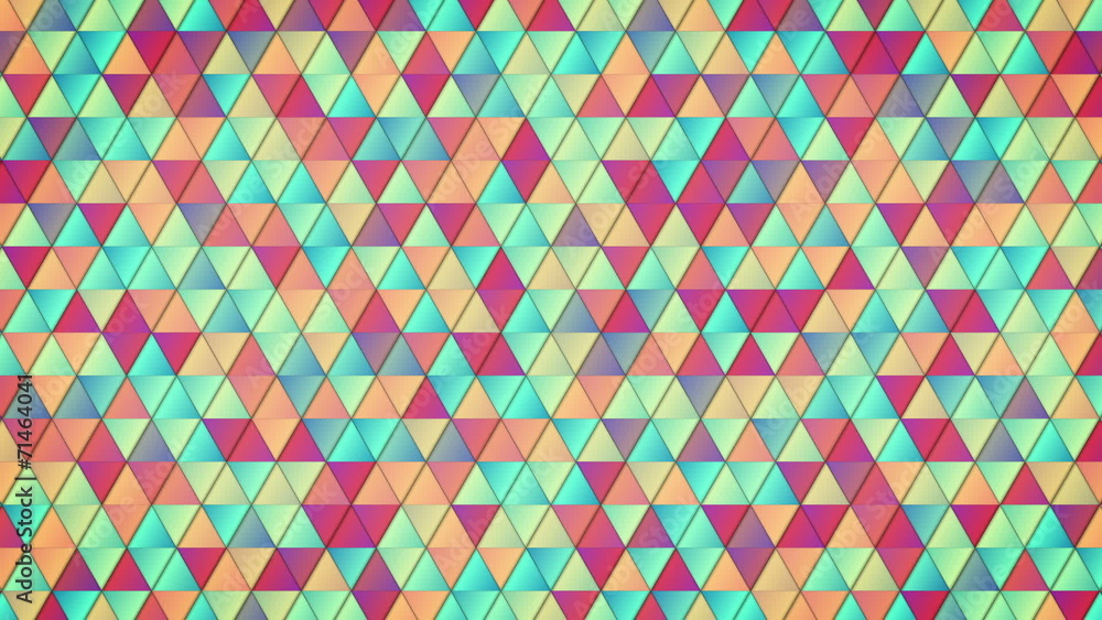Poster geometric pattern of colorful triangles loop