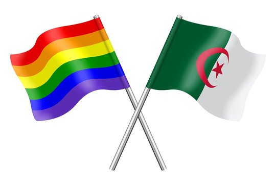 Flags: rainbow and Algeria