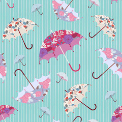 Umbrellas - autumn seamless pattern