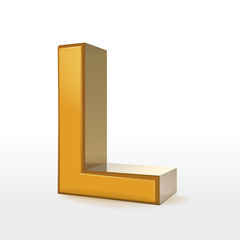golden 3d alphabet L