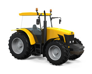 Yellow Tractor Isolated