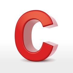 3d red letter C