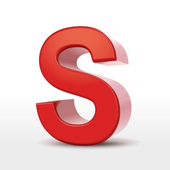 3d red letter S