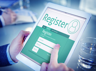 Man Having an Online Registration