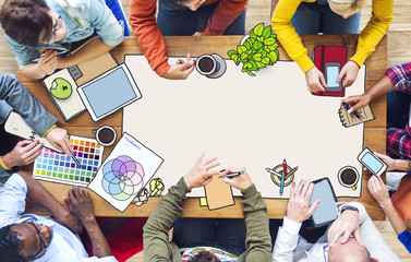 Diverse People Working and Copy Space