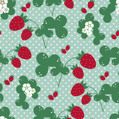 Seamless pattern with strawberries