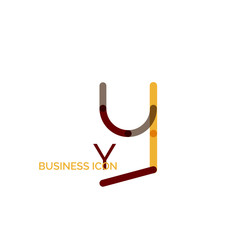 Minimal line font design, letter Y
