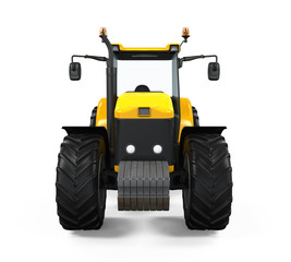 Yellow Tractor Isolated