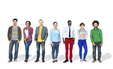 Obraz premium Multiethnic Group of People Smiling