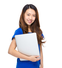 Young woman with laptop computer