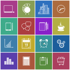 Stylish modern flat icons collection. Vector illustration