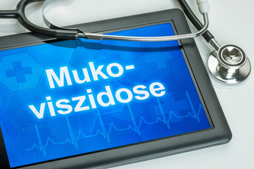 Tablet mit der Diagnose Mukoviszidose auf dem Display