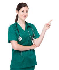 Doctor with finger point up