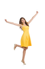 Naklejka premium Young woman in fashion concept