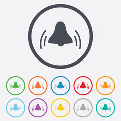 Alarm bell sign icon. Wake up alarm symbol.