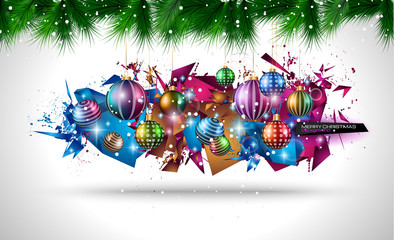 2015 Christmas Colorful Background with a waterfall  lights
