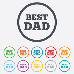 Best father sign icon. Award symbol.