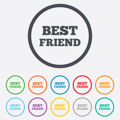Best friend sign icon. Award symbol.