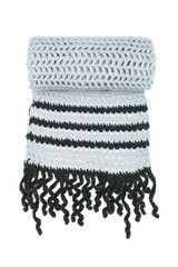 Gray wool scarf isolated on white background