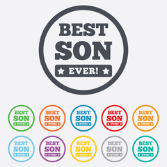 Best son ever sign icon. Award symbol.